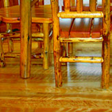 Curly red birch flooring