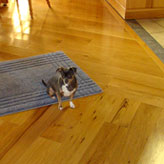 Rustic eight-inch white oak flooring