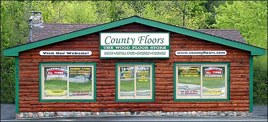 Wood flooring showroom of County Floors in upstate New York